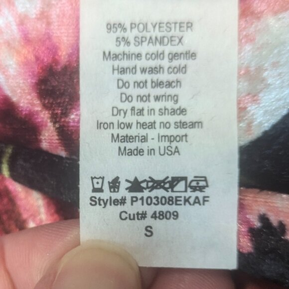 Hershe Boutique Size Small Crushed Velvet Flare Legged Pants Navy Floral - Picture 10 of 11